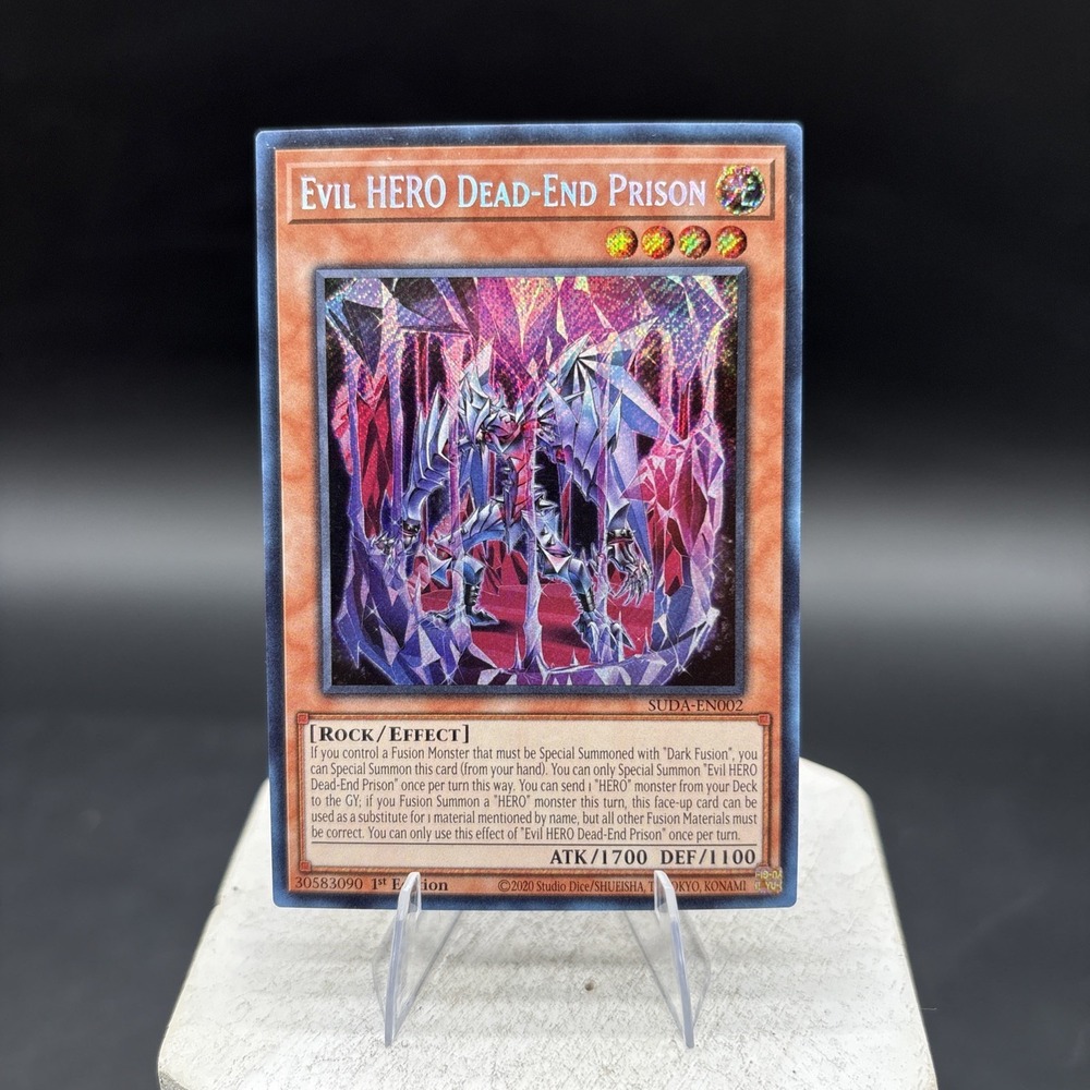 Yu-Gi-Oh! Evil HERO Dead-End Prison SUDA-EN002 1st Ed Secret Rare Holo EN